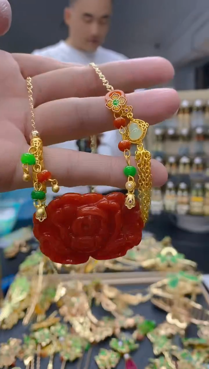 【闪购商品】翡翠耳饰合金257翡翠锁骨链