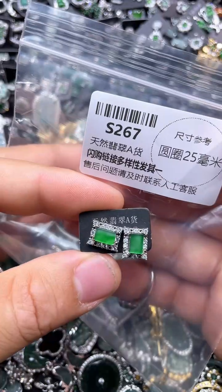 【闪购商品】翡翠未镶嵌颈饰S267耳钉
