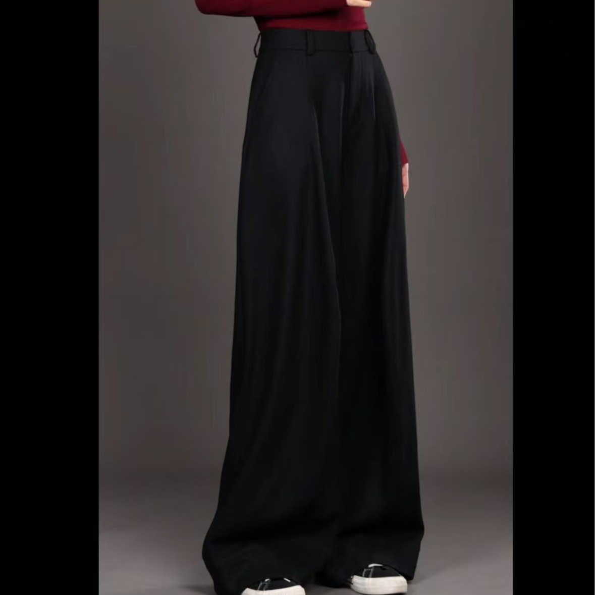 阿玛施AMASS 高腰慵懒风显瘦大弯刀休闲裤510025