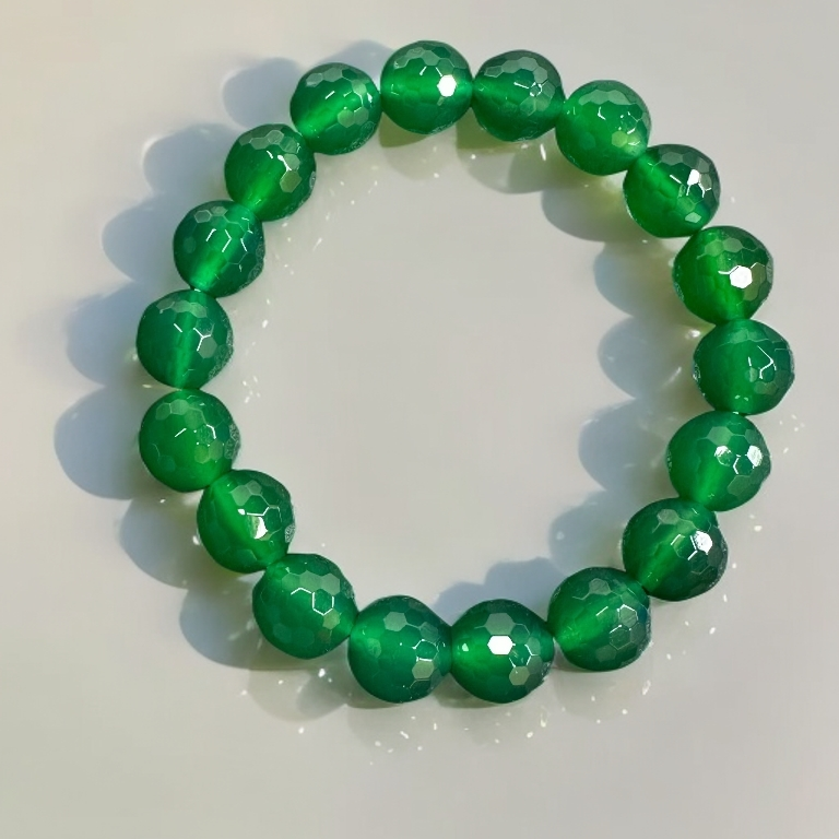 卡10mm18颗高端极光绿钻切设计适合男女佩戴手串