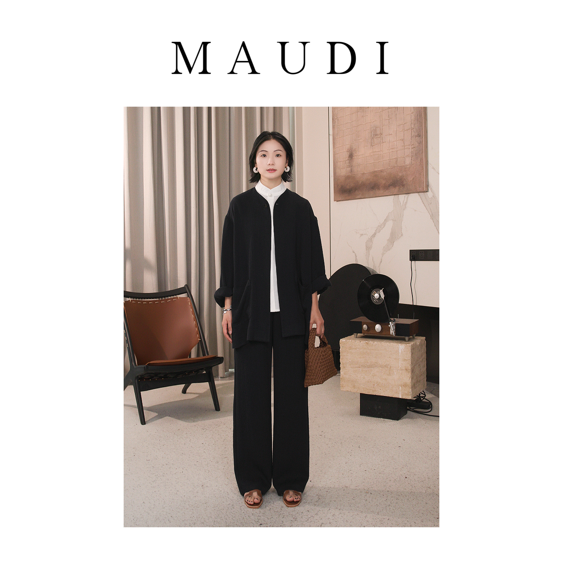 MAUDI【岸风 天丝亚麻直筒裤】春季休闲慵懒感天丝亚麻直筒长裤6713