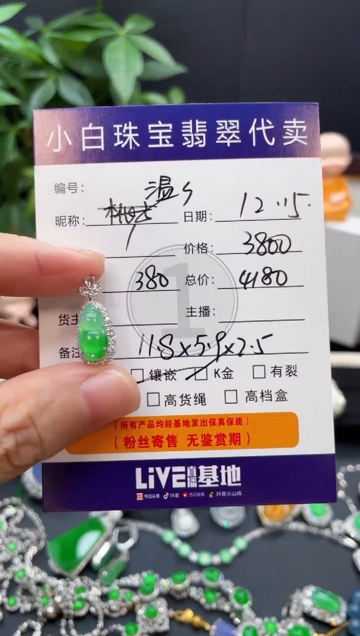 吊坠(不含链)18K金镶嵌翡翠温**?吊坠