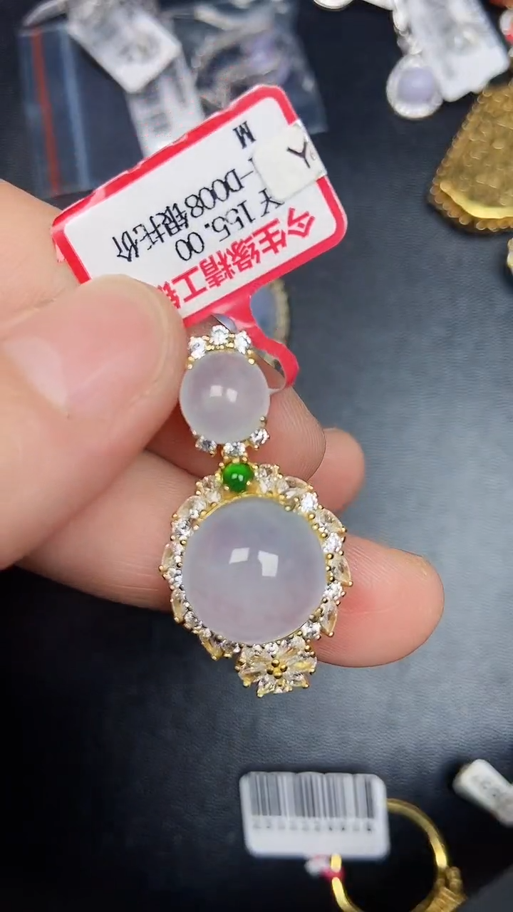 银S925镶嵌戒指翡翠8600