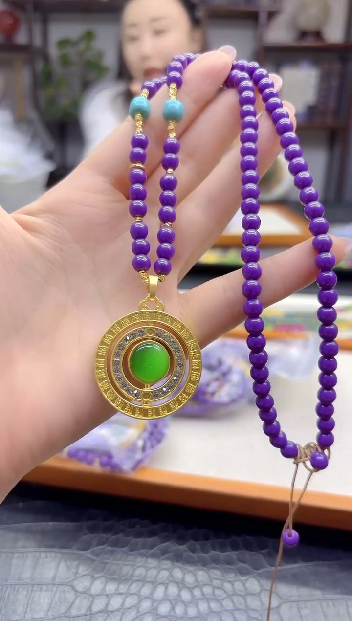 查罗石（紫龙晶）未镶嵌颈饰DIY款M859