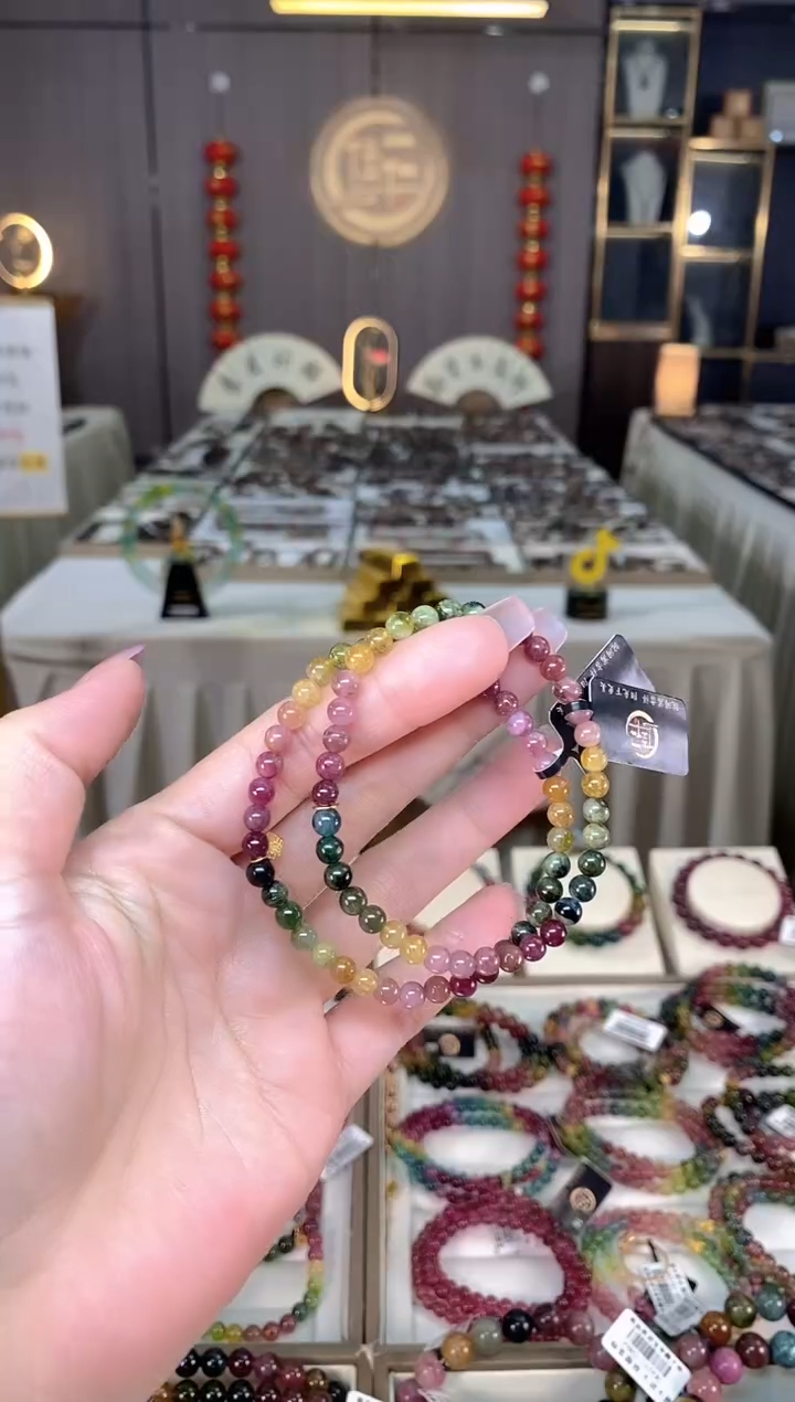 未镶嵌老矿碧玺单圈手串5mm+碧玺hon多样性发货一条