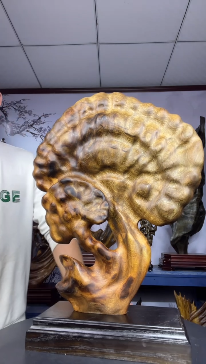 金丝楠木雕款罗*伙金丝楠木工艺品摆件