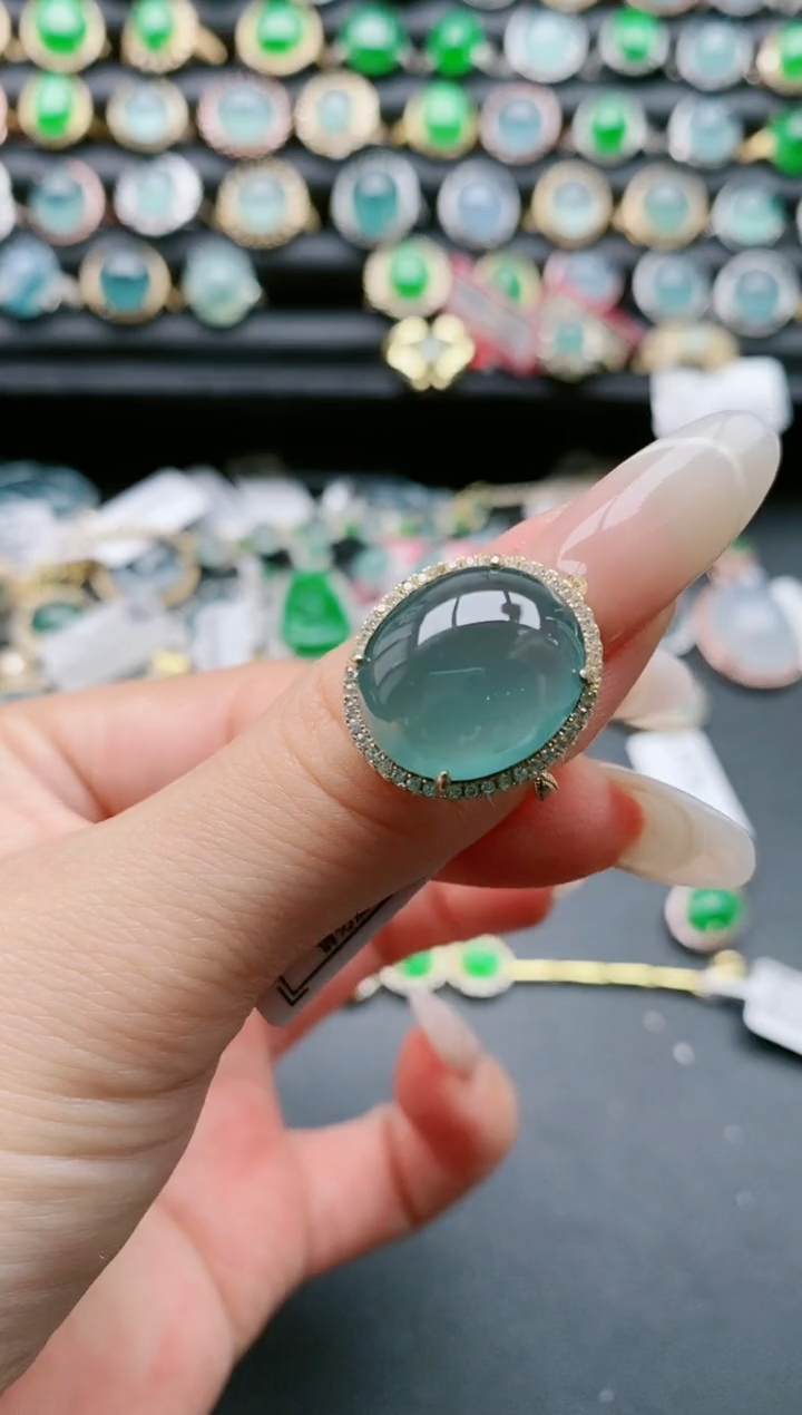 【闪购商品】翡翠戒指银S925镶嵌11111