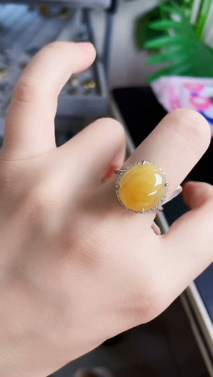 【闪购商品】翡翠银S925镶嵌戒指6546646