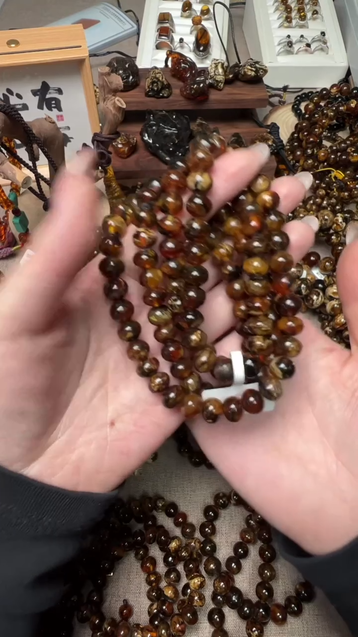 【闪购商品】琥珀手链未镶嵌抚顺琥珀8mm