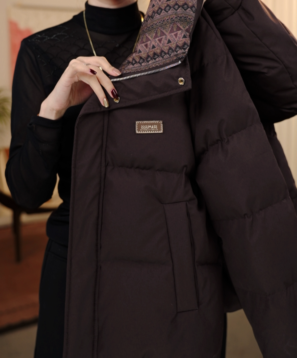 （臻选鸭绒）格子拼接洋气时尚冬季保暖鸭绒羽绒服Y99-宋宋