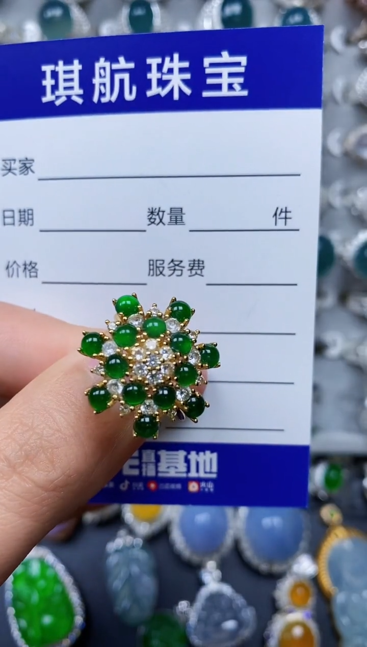 【闪购商品】翡翠戒指银S925镶嵌0172