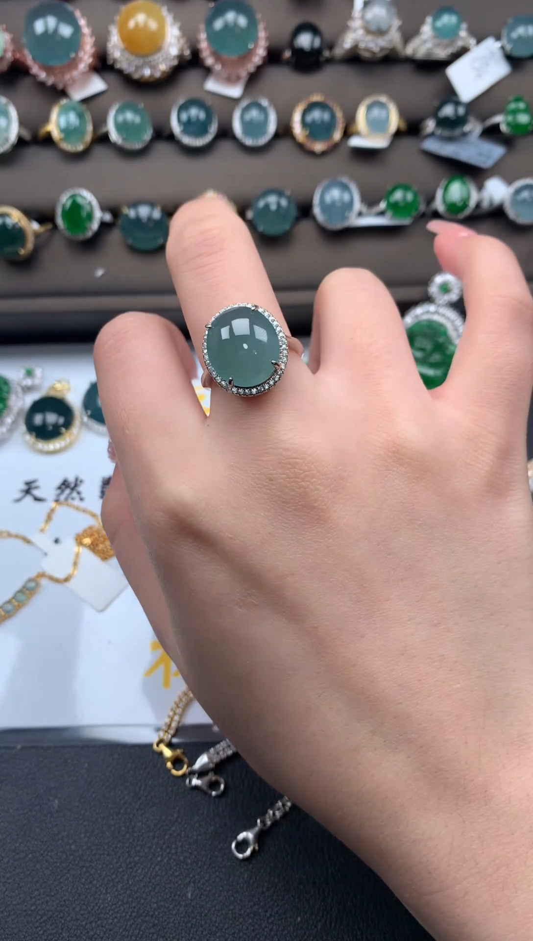 【闪购商品】翡翠戒指银S925镶嵌54214