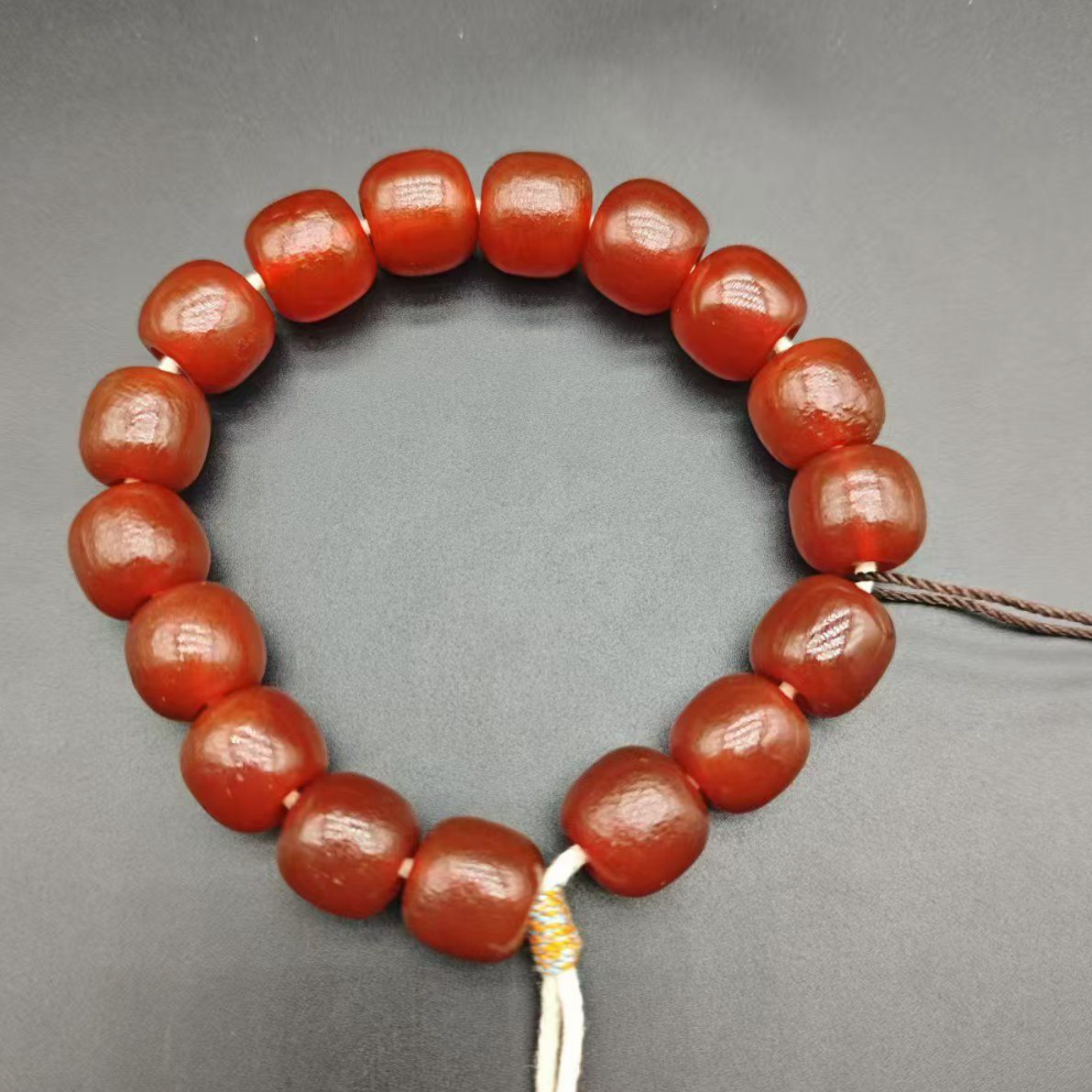 【宝韵】高油玛瑙老型桶珠风化纹KC6013