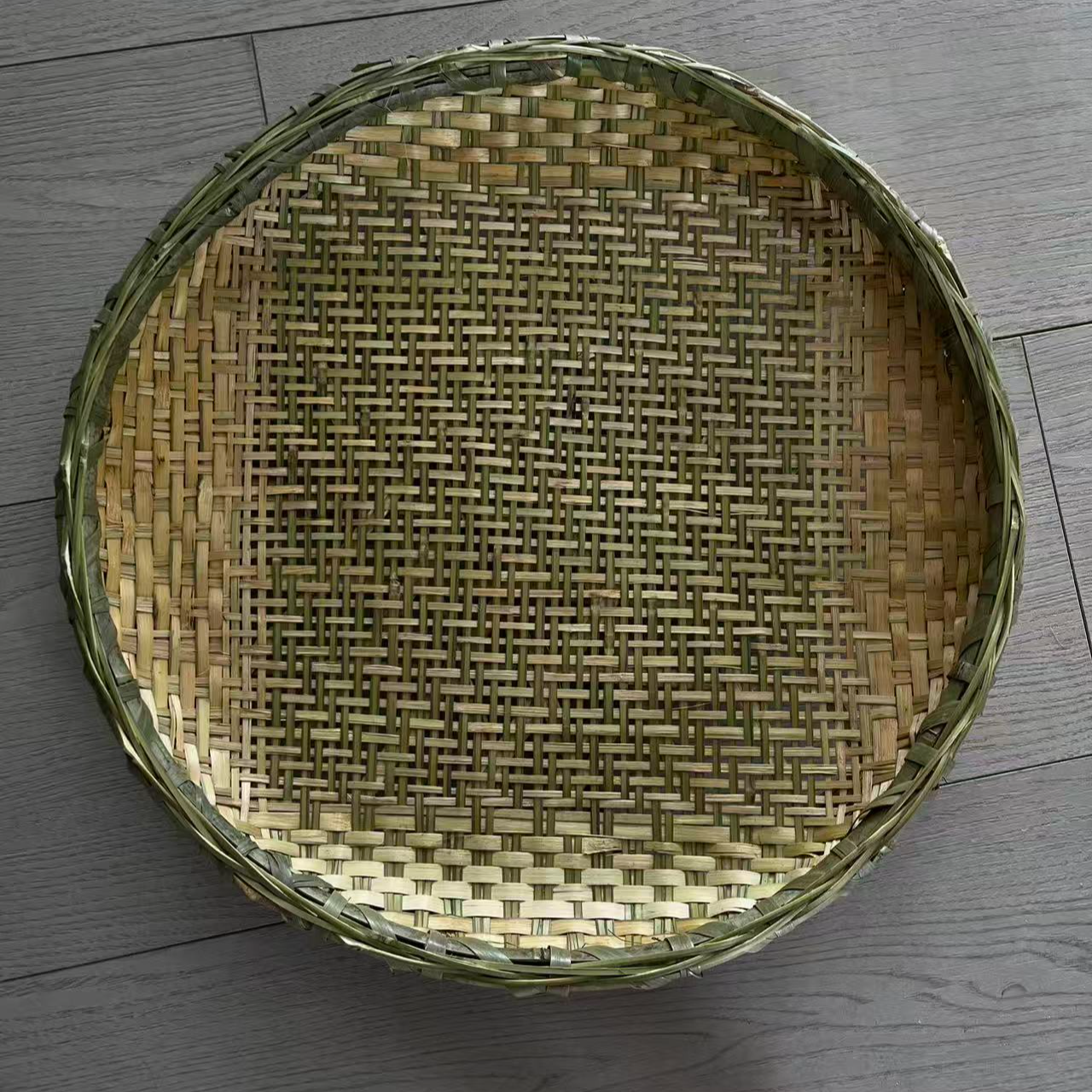 纯手工编织50cm粗孔头层竹青竹筛家用阳台晾晒