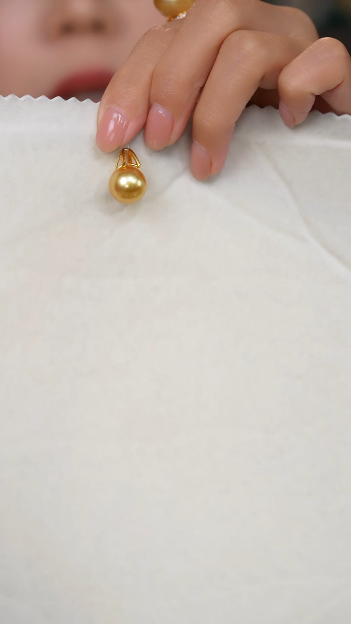 【闪购商品】海水珍珠吊坠(不含链)18K金镶嵌金珠12-13mm