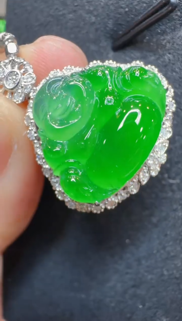 吊坠(不含链)18K金镶嵌翡翠多样性团购发一件