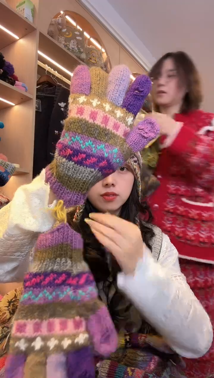 羊毛星*百羊毛五指手套B632