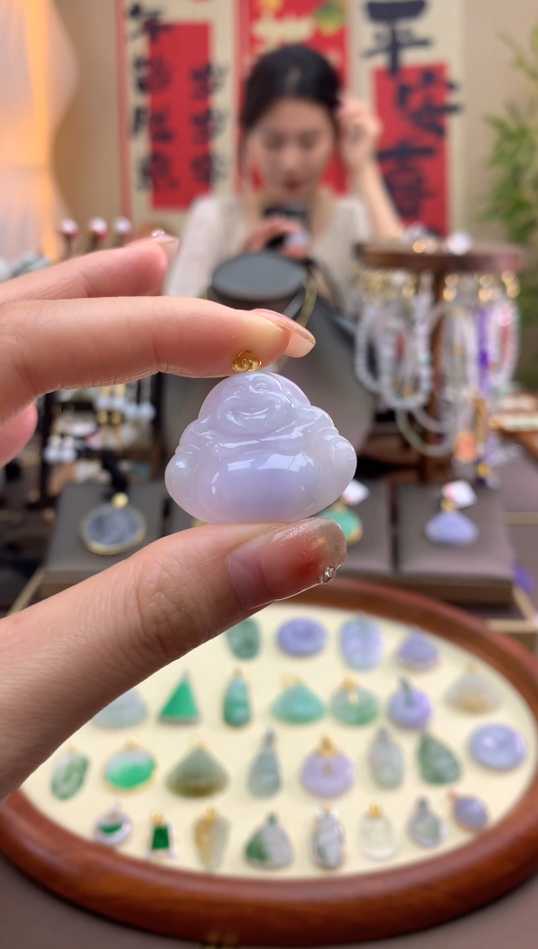 【闪购商品】翡翠颈饰18K金镶嵌佛公