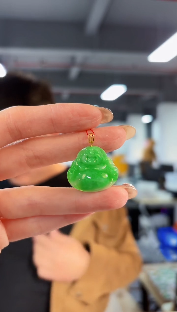 【闪购商品】翡翠颈饰18K金镶嵌缅料A货/支持复检/一件