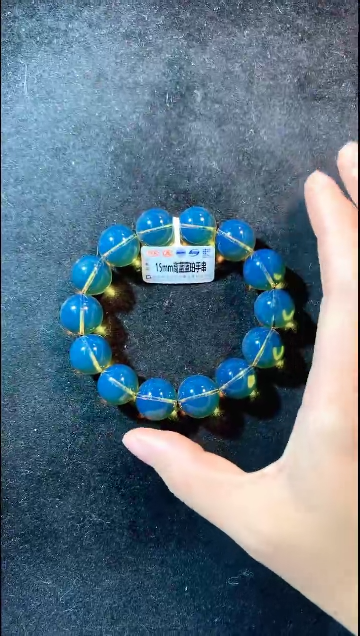 【闪购商品】琥珀手链未镶嵌15MM墨西哥蓝珀手串