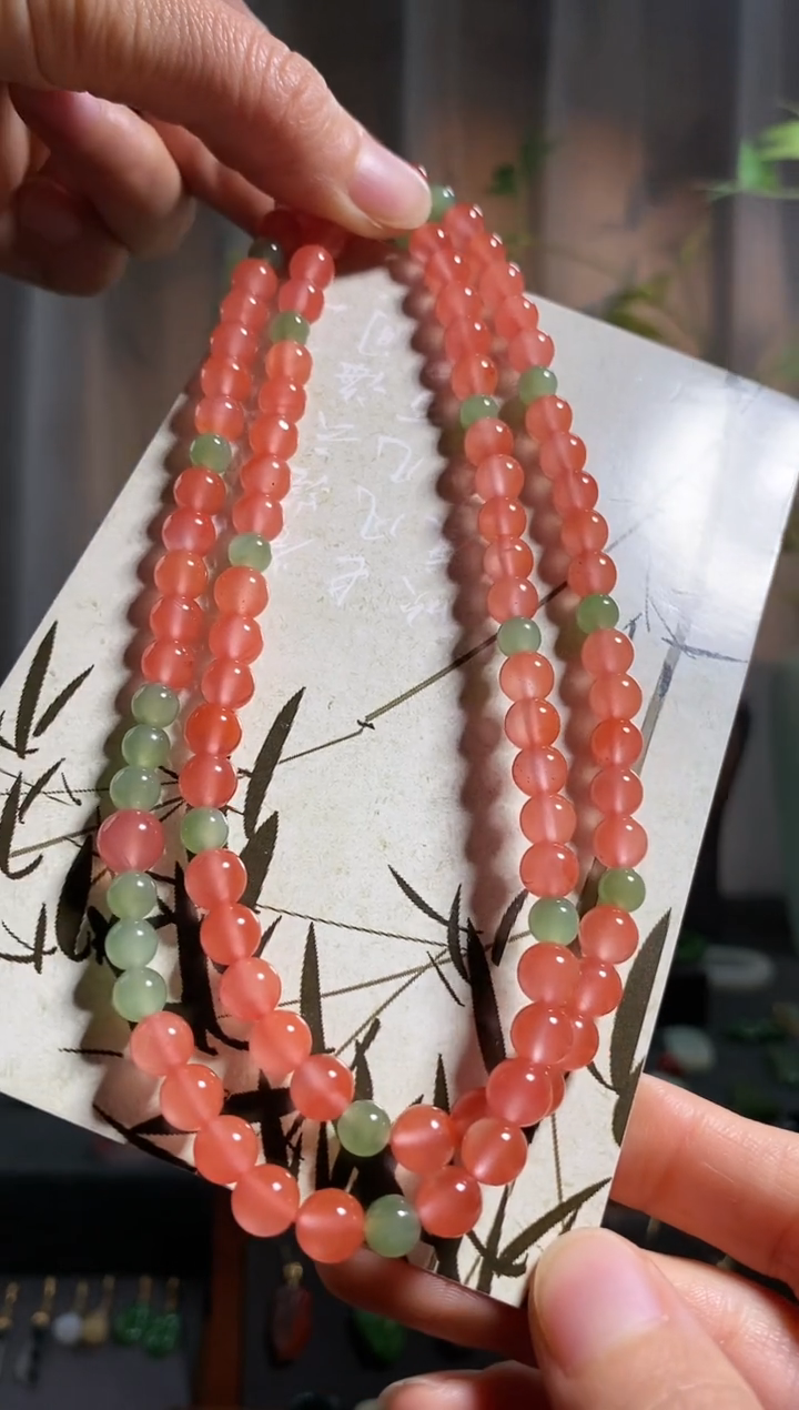 【闪购商品】南红玛瑙手链未镶嵌，南红冰红多圈