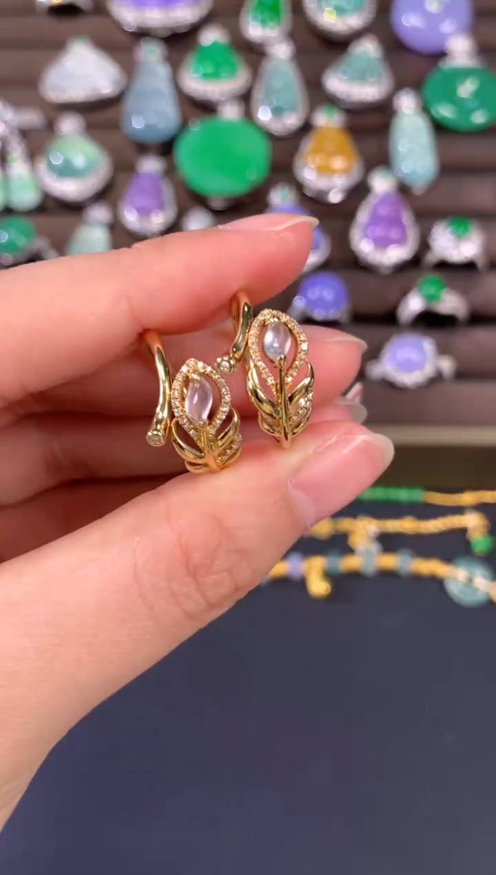 【闪购商品】翡翠戒指18K金镶嵌A751|(多样性发货）拍一发一