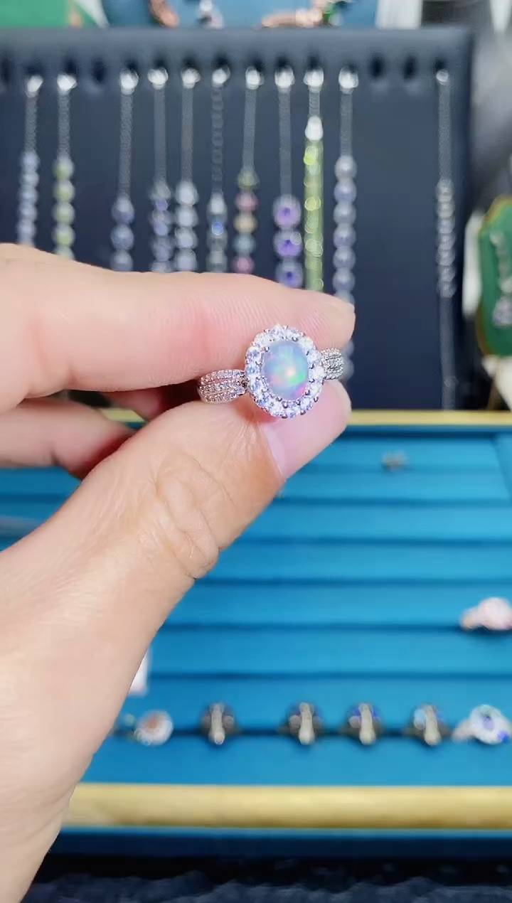 【闪购商品】欧泊戒指银S925镶嵌11211