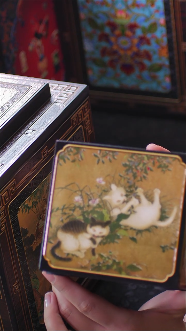 兜**雷壹藏贰宝唐苑戏春图案小建水