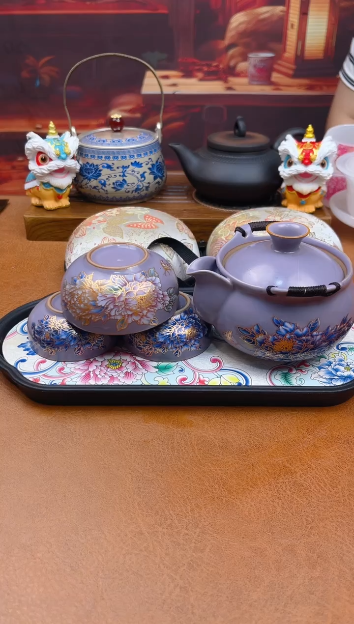 陶瓷茶具摆件旅行套组