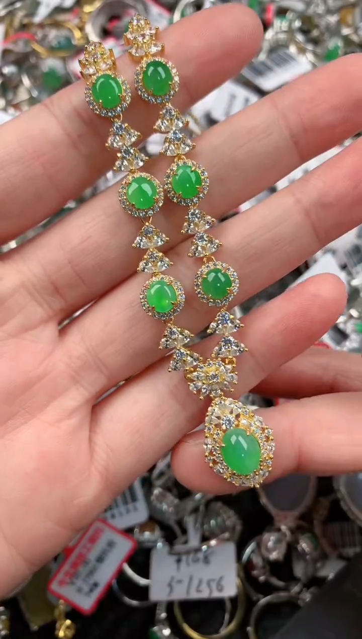 银S925镶嵌戒指翡翠222     7