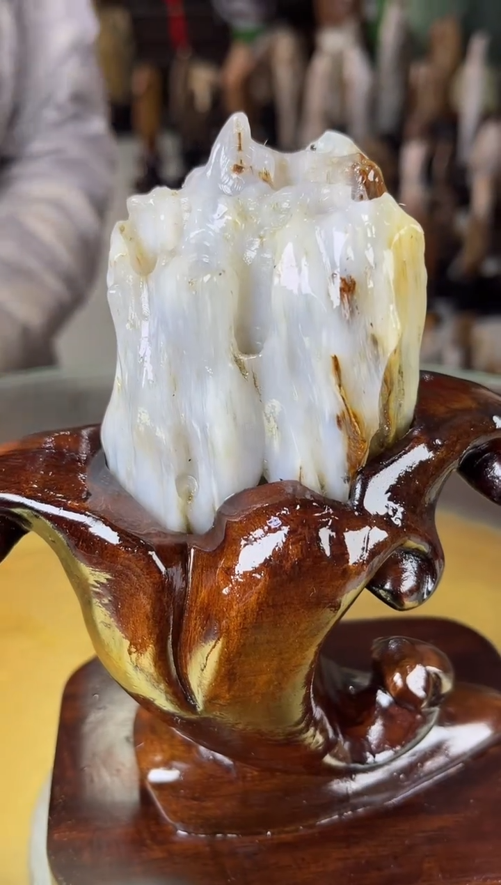 未镶嵌珠宝奇石硅化玉缅甸天然树化玉摆件