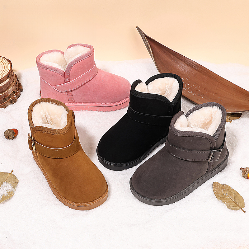 加厚儿童雪地靴2025冬季女童加绒加厚短靴男童保暖短筒防滑棉靴