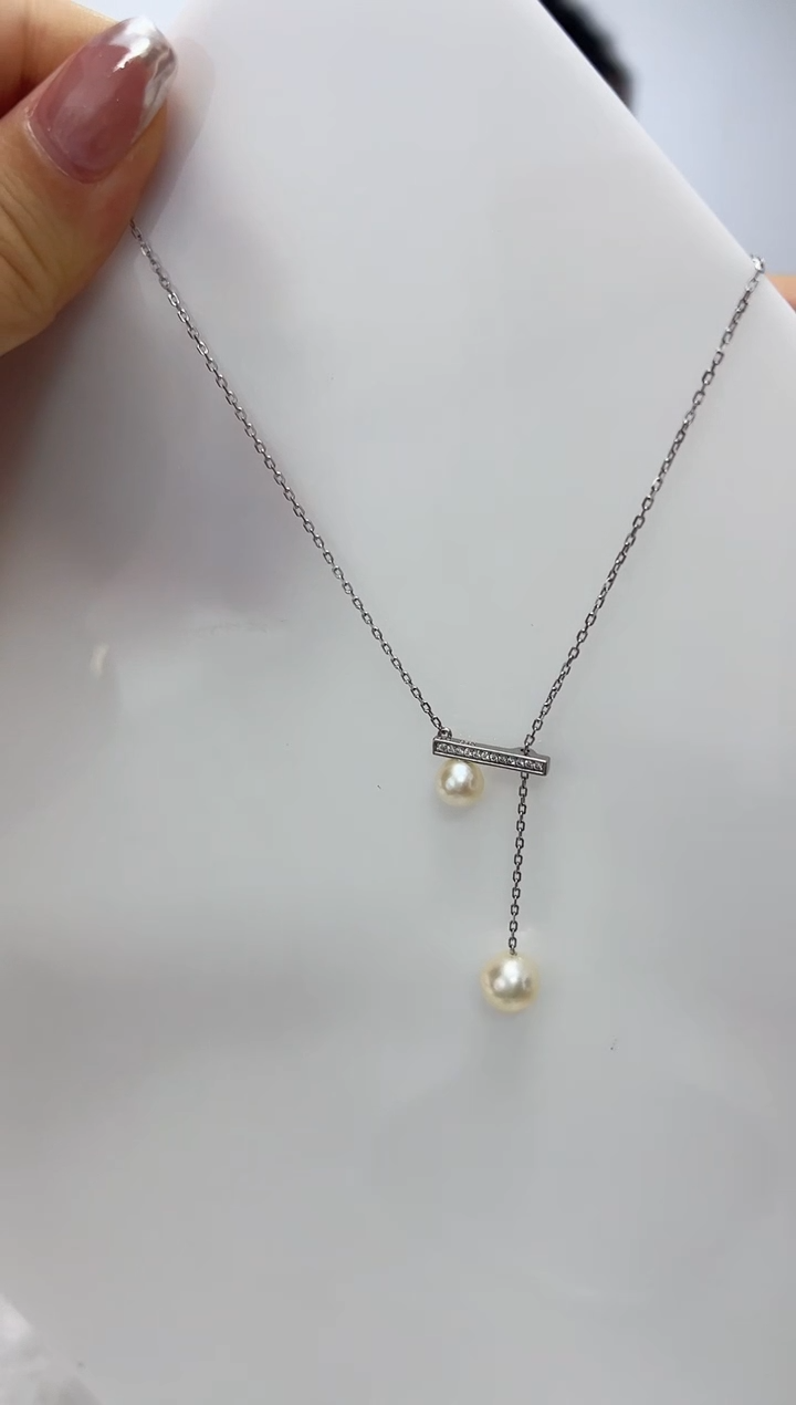 【闪购商品】海水珍珠DA银S925镶嵌套链 C1309