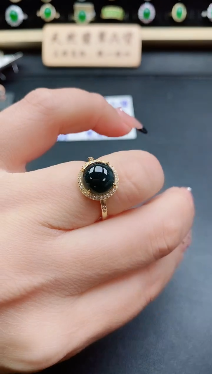 银S925镶嵌戒指翡翠1