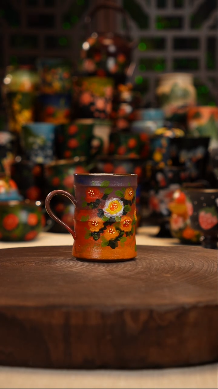 油画    釉下彩  杯子