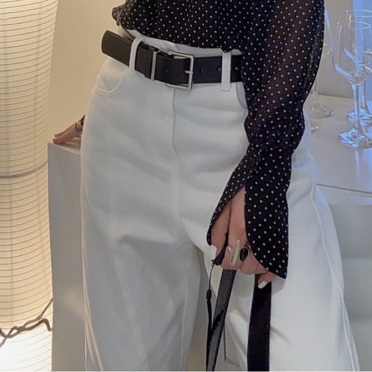 FANYE 2025春夏新款弯刀调性白牛仔裤女60508