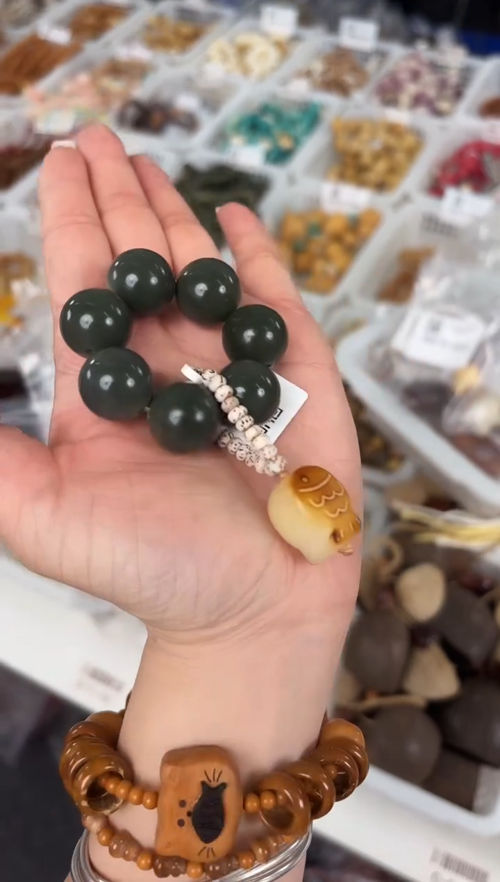 手串菩提根/象牙果【青鱼影17mm】菩提根绿色圆珠手捻@@CP023-1024