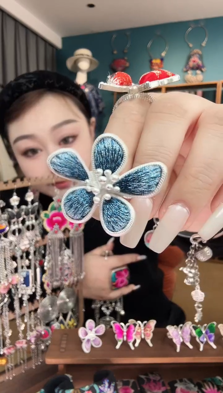 刺绣纯手工民族风刺绣戒指