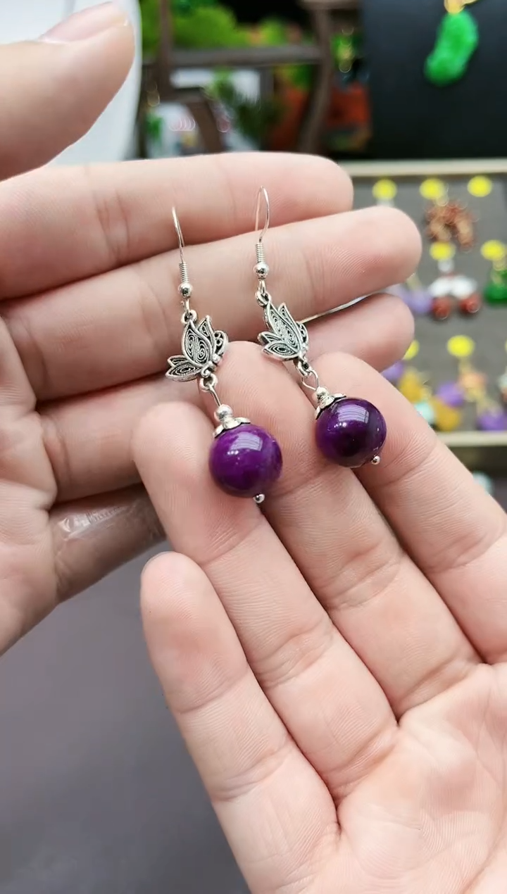 【闪购商品】玛瑙/玉髓耳钉银S925镶嵌106000