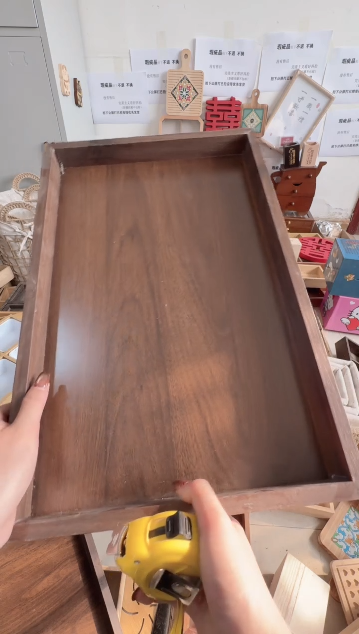 胡桃色大托盘瑕疵品拍下不退不换无售后