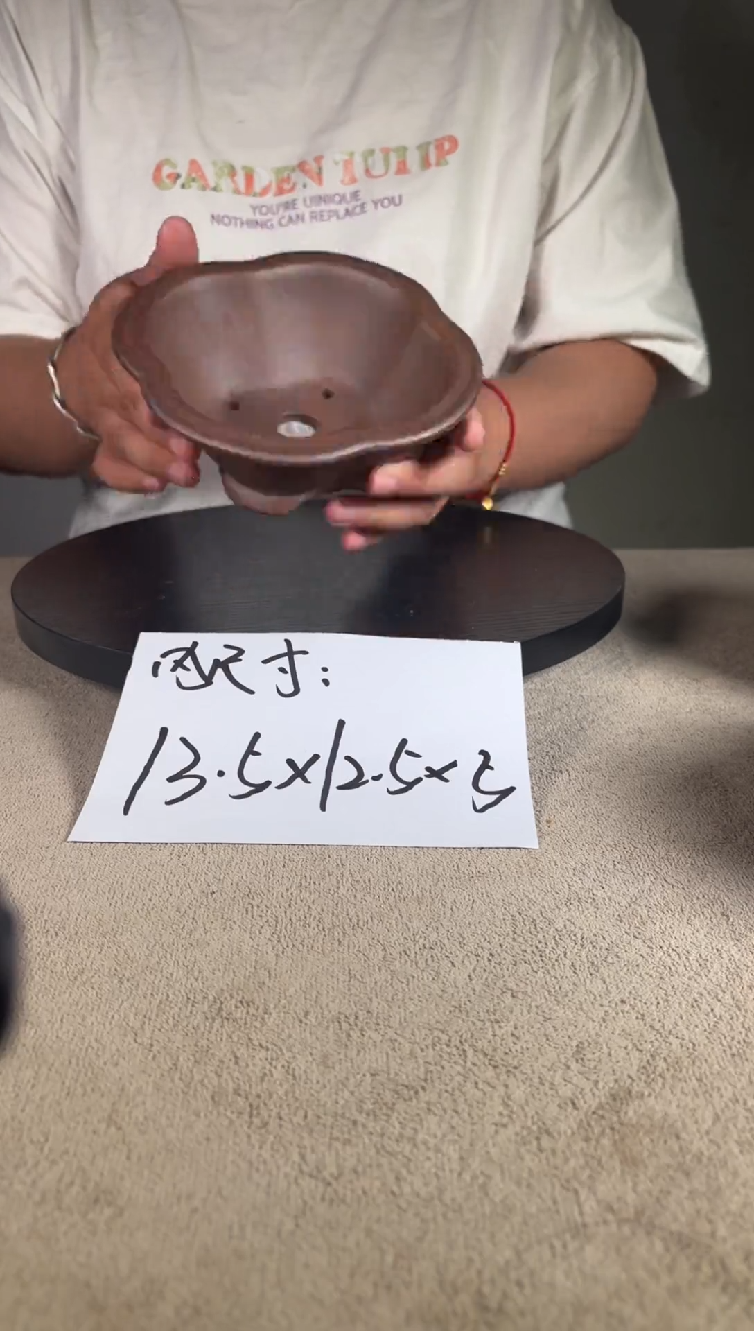宜兴紫砂花盆小盆