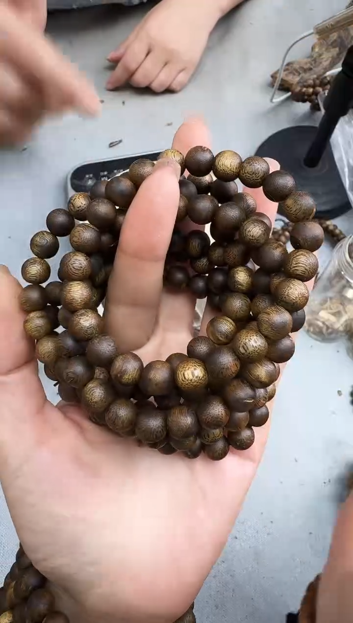 沉香手串0907张勺子圆珠单圈多样性发一