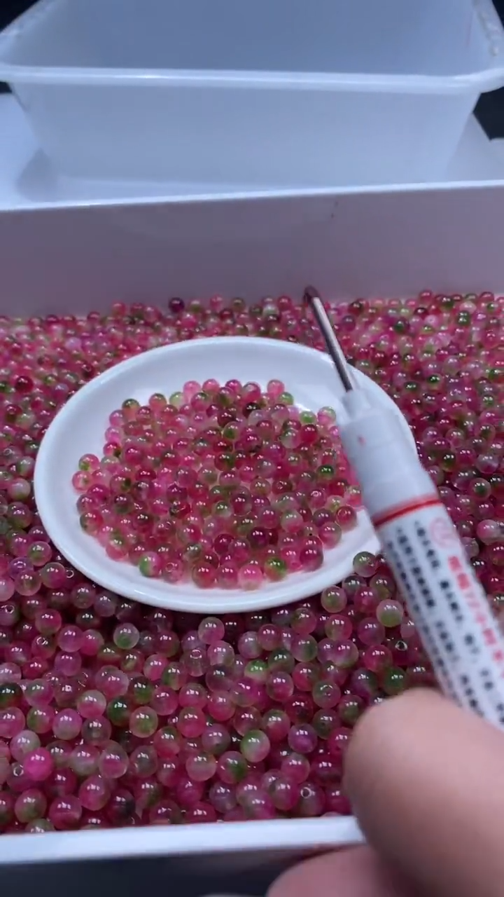 颈饰未镶嵌水晶w1778西瓜碧玺6mm*30颗