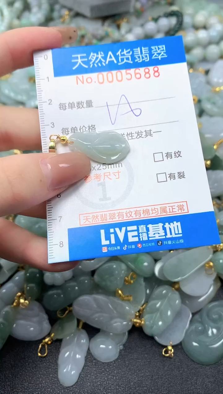 颈饰未镶嵌翡翠净货挂件-5688