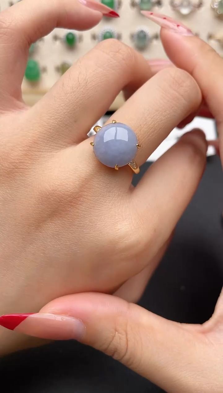 【闪购商品】翡翠戒指银S925镶嵌一物一证一礼盒