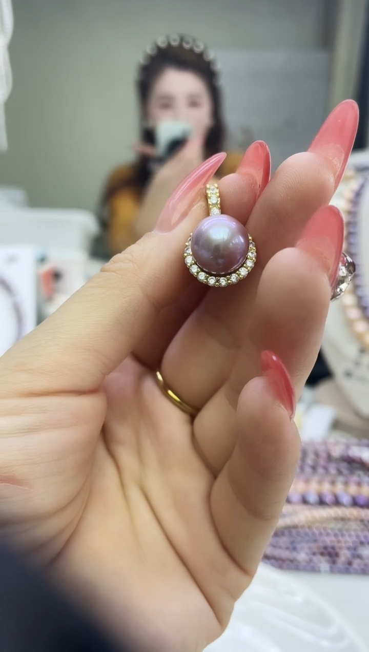 未镶嵌吊坠淡水珍珠紫色系吊坠