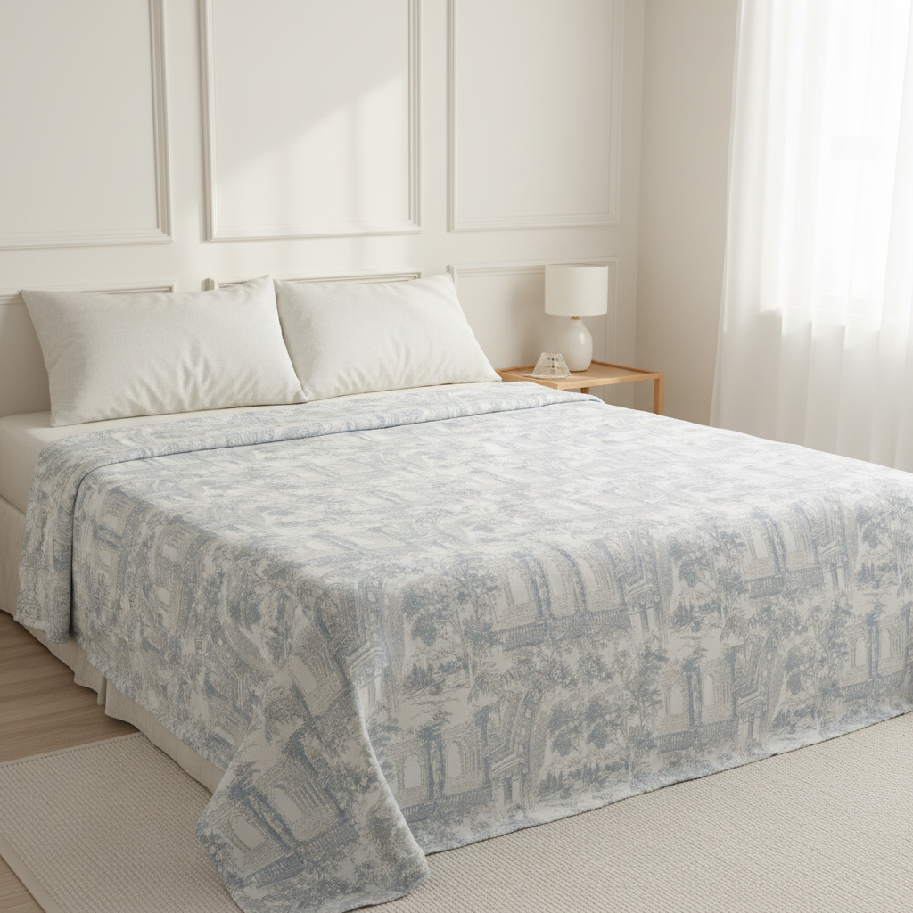 欧文斯蒂-2.5*2.3罗布麻多功能提花田园风透气四季床盖两用双面