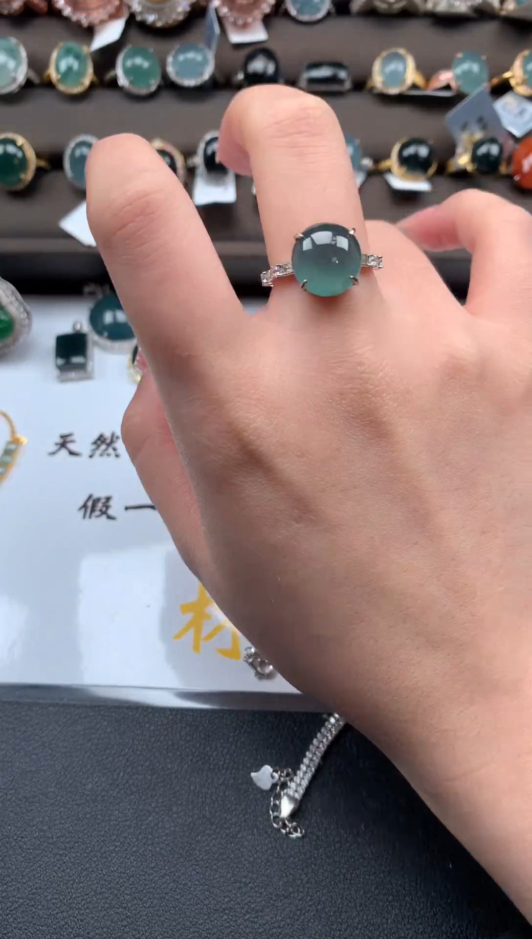 【闪购商品】翡翠戒指银S925镶嵌5332