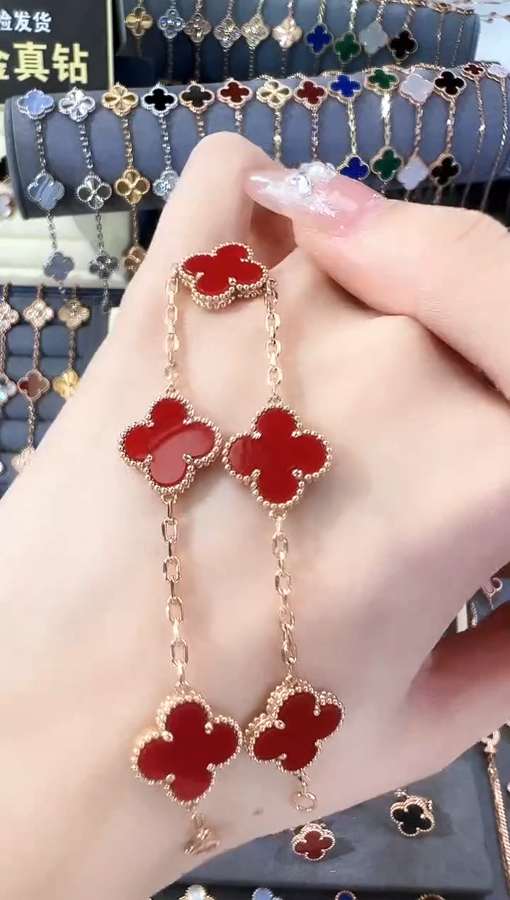 【闪购商品】玛瑙/玉髓手链18K金镶嵌玫瑰金手链