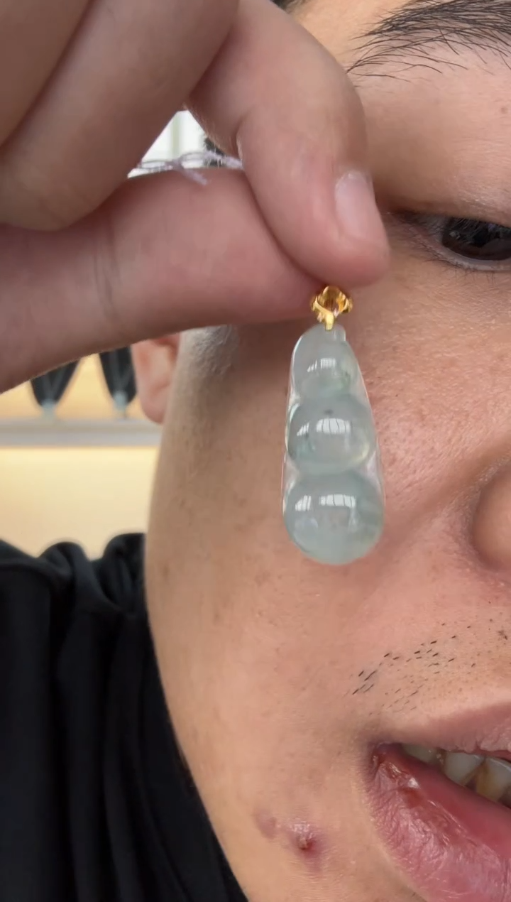 【闪购商品】翡翠18K金镶嵌颈饰天然翡翠A货孤品一件